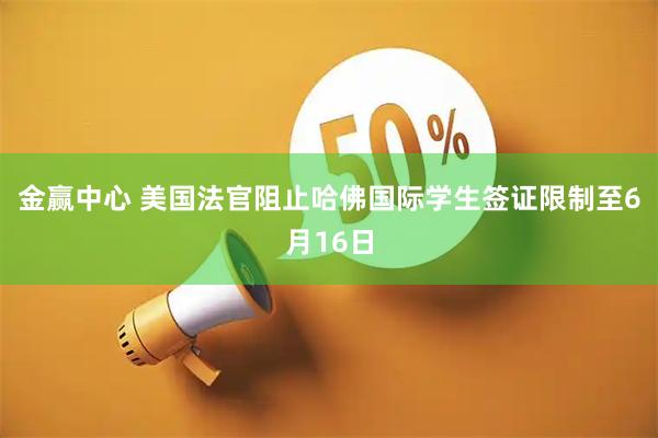 金赢中心 美国法官阻止哈佛国际学生签证限制至6月16日