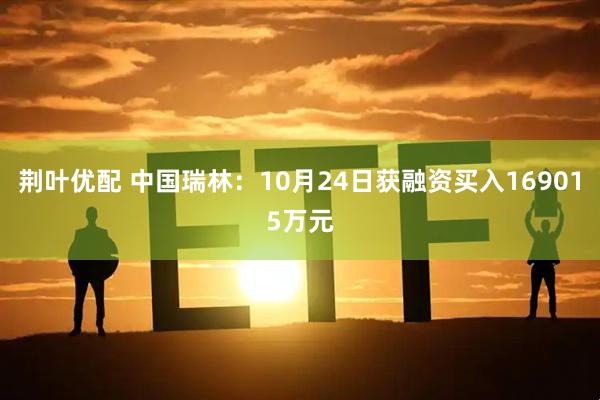 荆叶优配 中国瑞林：10月24日获融资买入169015万元